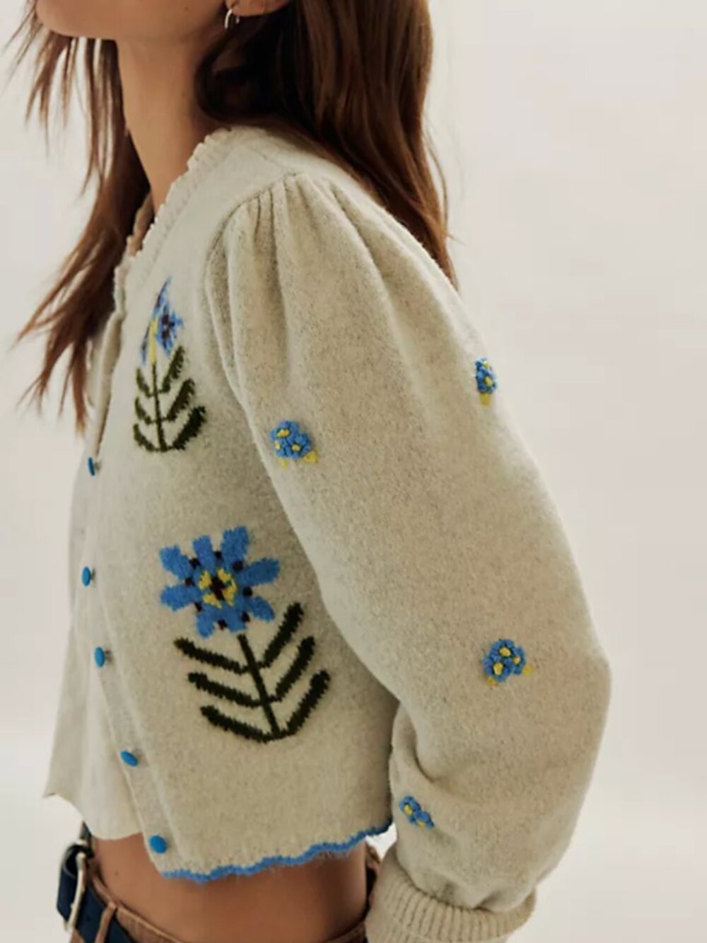 Free People Nonna Knit Cardigan Sweater
